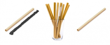 Preview: 3 bamboo drinking straws + 1 cleaner Preview: 3 bamboo drinking straws + 1 cleaner